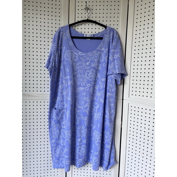 fresh produce Dresses & Skirts - Fresh Produce Pocket Knee Dress Womens 2X Cotton Made in USA Floral Light Purple